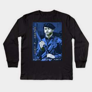 Huey P. Newton (B) Kids Long Sleeve T-Shirt